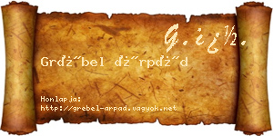 Grébel Árpád névjegykártya